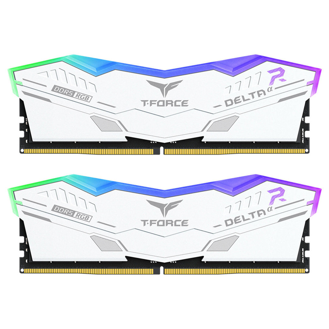 Kit Memoria RAM Team Group DELTA? RGB DDR5 DDR5, 6000MHz, 32GB - 2 x 16GB, CL38, XMP/EXPO, Blanco