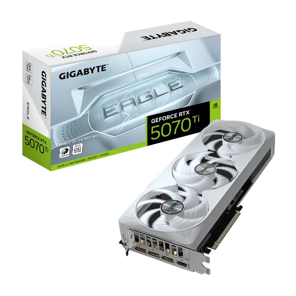 Tarjeta gráfica GIGABYTE GeForce RTX 5070 Ti Eagle OC ICE SFF 16G