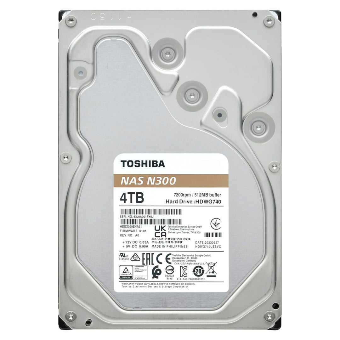 DISCO DURO INTERNO TOSHIBA N300 NAS 4TB 7200RPM Y 256MB CACHE HDWG740XZSTC