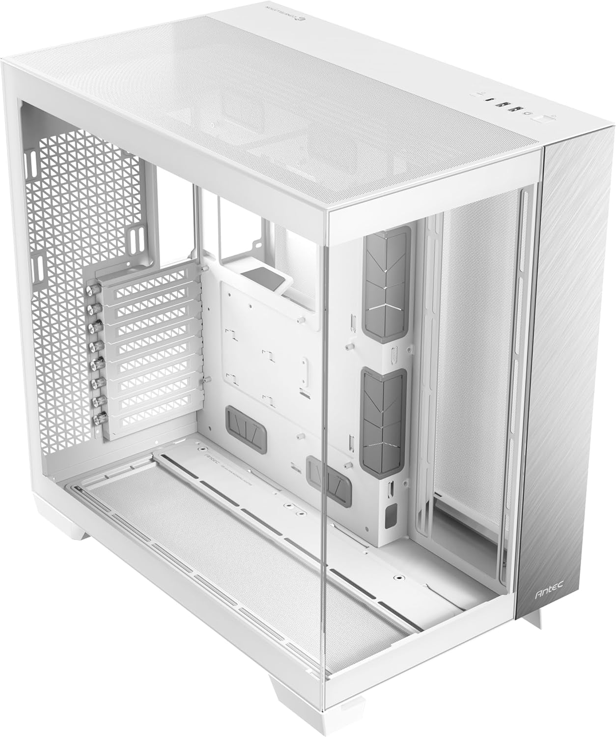 Antec C8 Aluminio Blanco, Ventiladores no incluidos, Panel Frontal de Aluminio, diseño de Doble cámara, Tipo C, Soporte de radiador de 360 mm, Paneles Frontales y Laterales (C8 AL White)