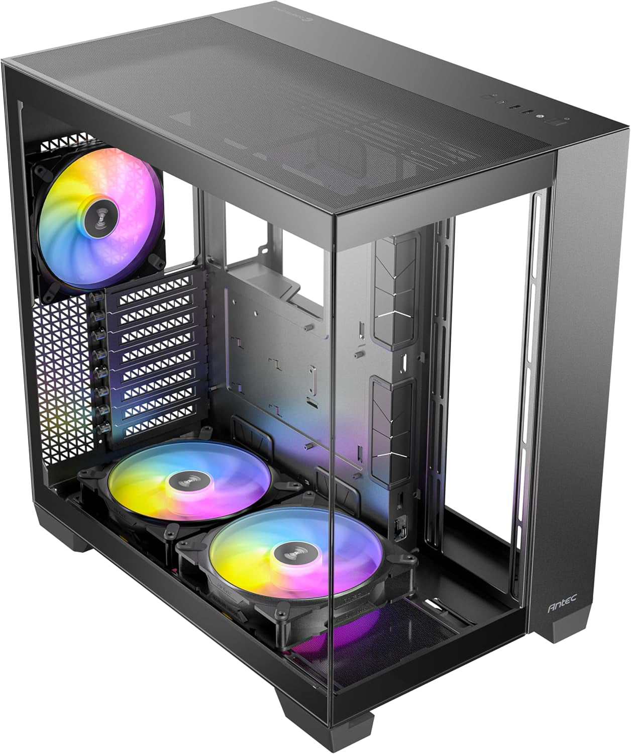 Antec C8 ARGB, 2 Ventiladores TQR de 160 mm y 1 Ventilador TQ de 140 mm ARGB PWM incluidos, diseño de Doble cámara, Tipo C, Soporte de radiador de 360 mm, Paneles Frontales y Laterales TG