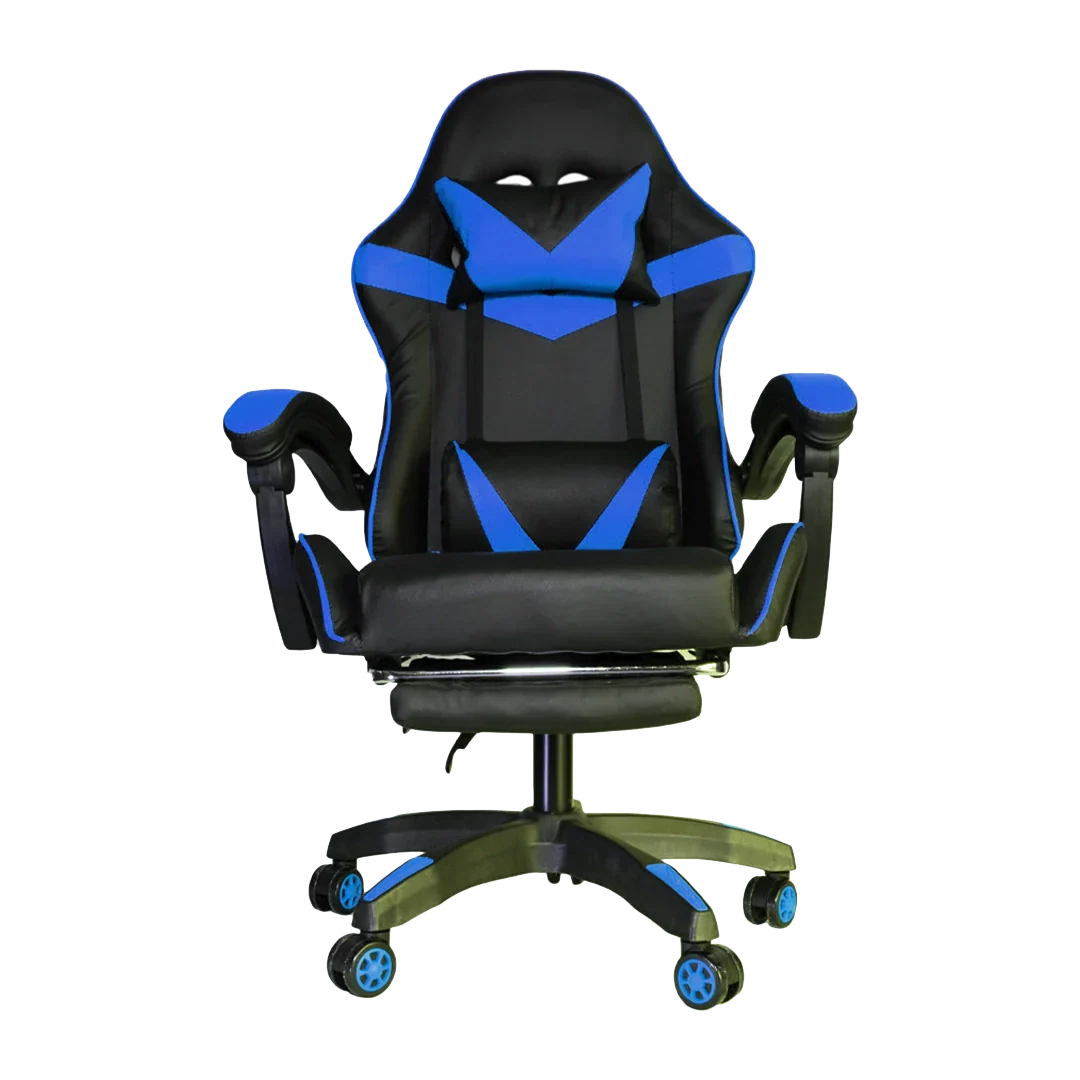 Silla Gamer SiGamers Reclinable Ergonomica con Reposapiés Azul