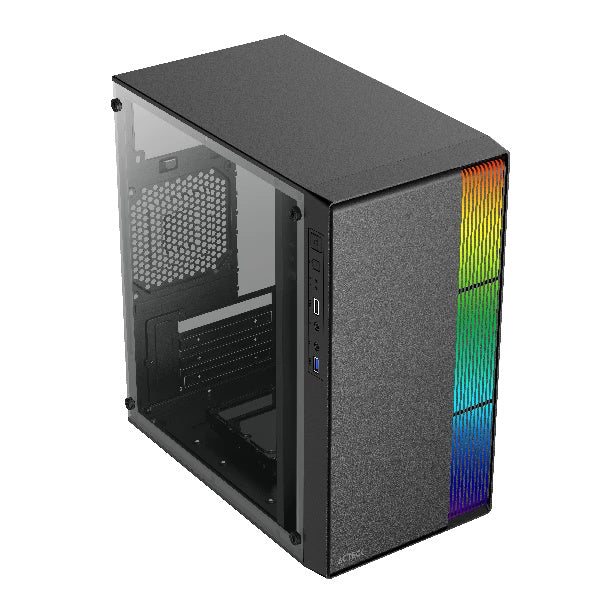 Gabinete Acteck Fusion II GI440, Micro-Tower, Micro-ATX/Mini-ITX, USB 2.0/3.0, con Fuente de 500W, sin Ventiladores Instalados, Negro