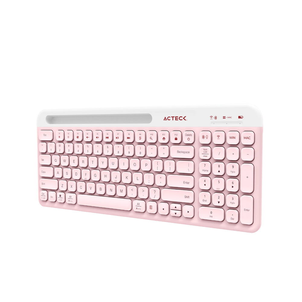 Kit de Teclado y Mouse Acteck Creator Virtuos Silk MK720, Inalámbrico, Bluetooth, Rosa (Español)