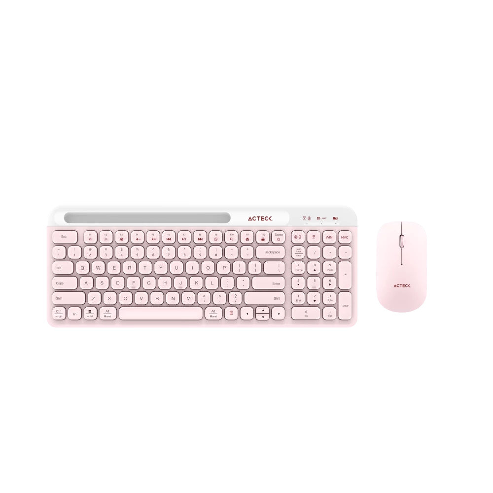 Kit de Teclado y Mouse Acteck Creator Virtuos Silk MK720, Inalámbrico, Bluetooth, Rosa (Español)