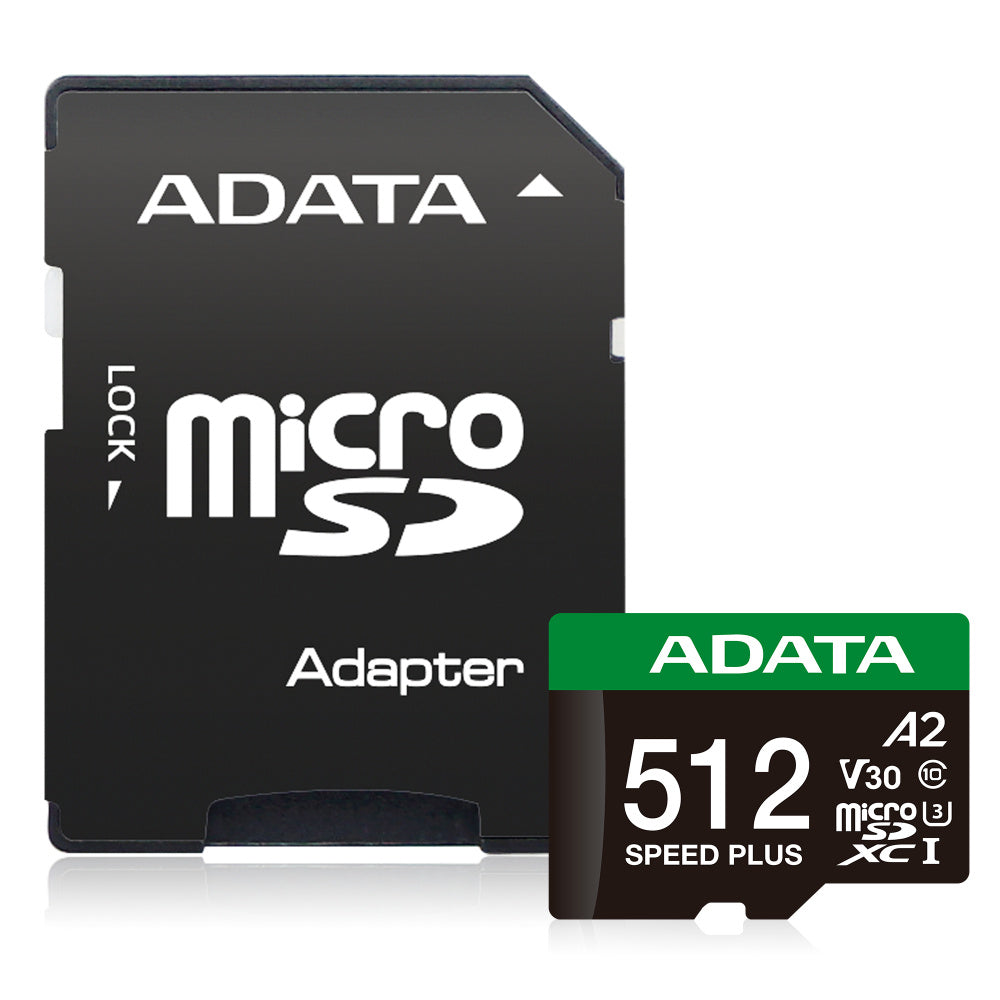 Memoria Flash Adata Speed Plus, 512GB MicroSDXC UHS-I Clase 10, con Adaptador