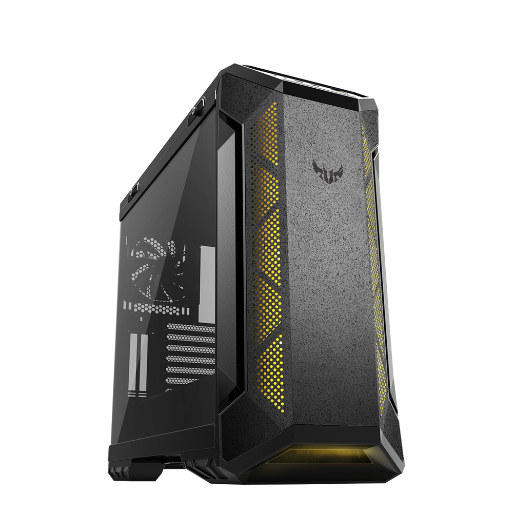 Gabinete ASUS TUF Gaming GT501 con Ventana RGB, Midi Tower, ATX/EATX/Micro ATX/Mini-ITX, USB 3.1, sin Fuente, 4 Ventiladores Instalados, Negro