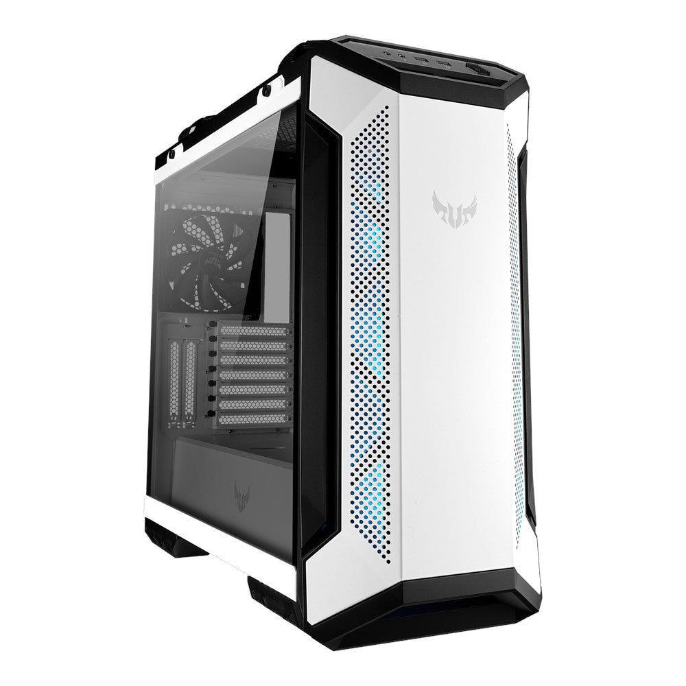 Gabinete Gamer ASUS TUF Gaming GT501 con Ventana RGB, Midi Tower, ATX/EATX/micro ATX/Mini-ITX, USB 3.1, sin Fuente, Blanco