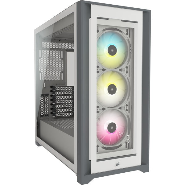 Gabinete Corsair 5000X RGB Media Torre ATX Vidrio Templado Blanco CC 9011213 WW