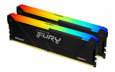 Kit Memoria RAM Kingston FURY Beast RGB DDR4 DDR4, 3200MHz, 16GB - 2 x 8GB, CL16, XMP