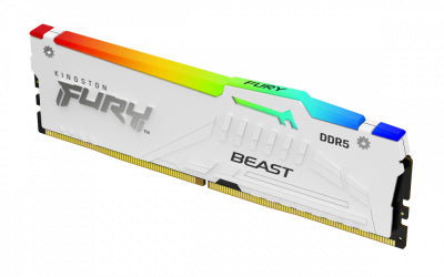 Memoria RAM Kingston FURY Beast RGB DDR5, 6000MHz, 32GB, CL36, XMP/EXPO, Blanco
