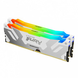 Kit Memoria RAM Kingston FURY Renegade RGB DDR5, 6400MHz, 32GB - 2 x 16GB, CL32, XMP, Blanco