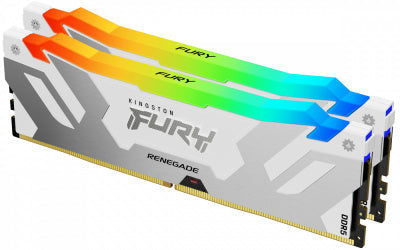Kit Memoria RAM Kingston Fury Renegade DDR5, 7600MHz, 32GB - 2 x 16GB, CL38, XMP, Plata/Blanco