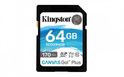 Memoria Flash Kingston Canvas Go! Plus, 64GB SDXC UHS-I Clase 10