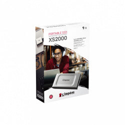 SSD Externo Kingston XS2000, 1TB, USB C, Negro/Plata