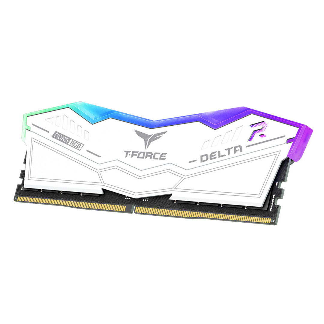 Memoria RAM Team Group Delta RGB DDR5 DDR5, 5200MHz, 32GB, CL40, XMP/EXPO, Blanco