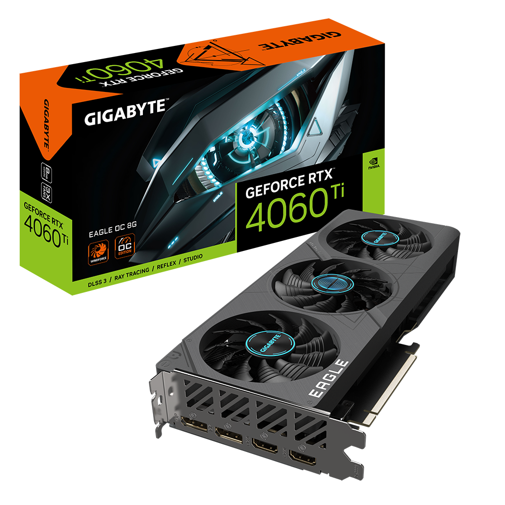 Tarjeta de Video Gigabyte NVIDIA RTX 4060 Ti EAGLE OC 8G, 8GB 128-bit GDDR6, PCI Express 4.0