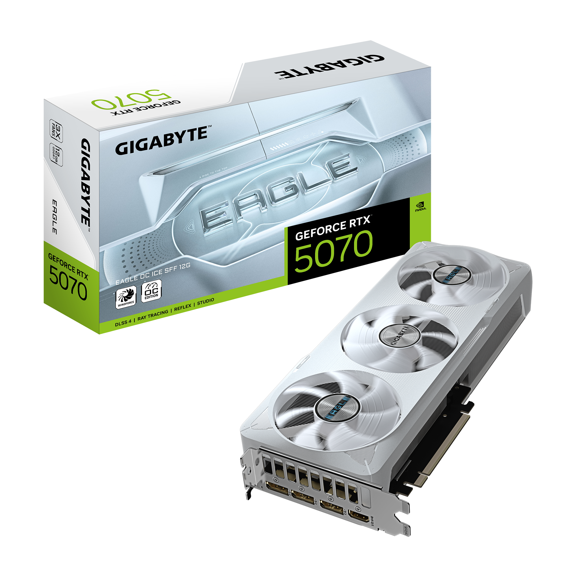 Tarjeta de Video Gigabyte NVIDIA GeForce RTX 5070 EAGLE OC ICE SFF, 12GB 192-bit GDDR7, PCI Express x16 5.0