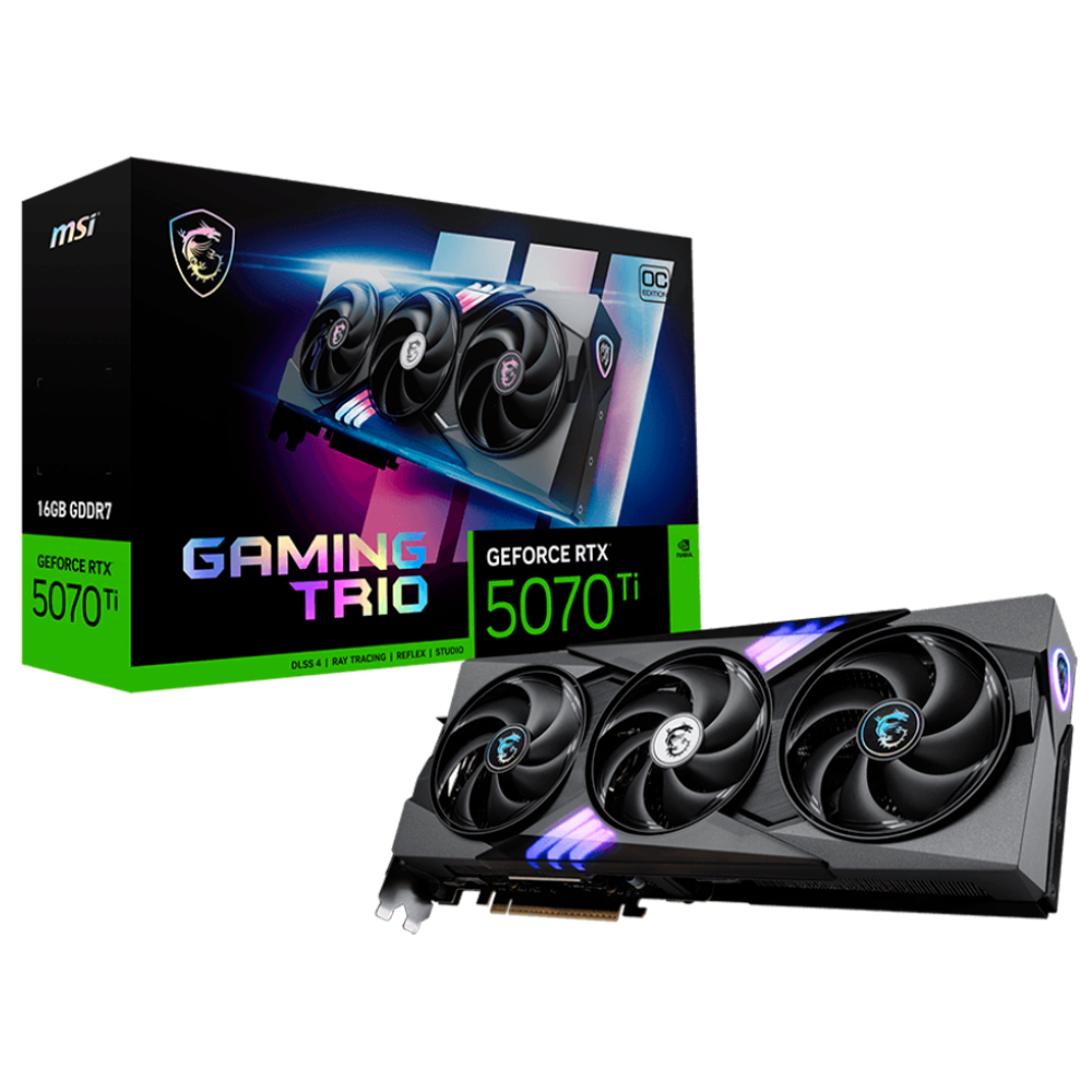 Tarjeta de Video MSI GeForce RTX 5070 Ti 16G GAMING TRIO OC 16GB GDDR7 256-bit DisplayPort x3 HDMI G507T-16GTCP
