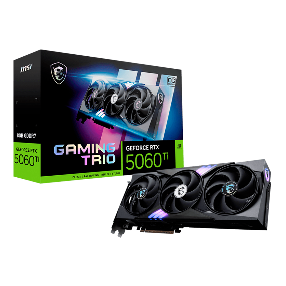 Tarjeta de Video MSI NVIDIA GeForce RTX 5060 Ti GAMING TRIO OC, 8GB 128-bit GDDR7, PCI Express x16 5.0