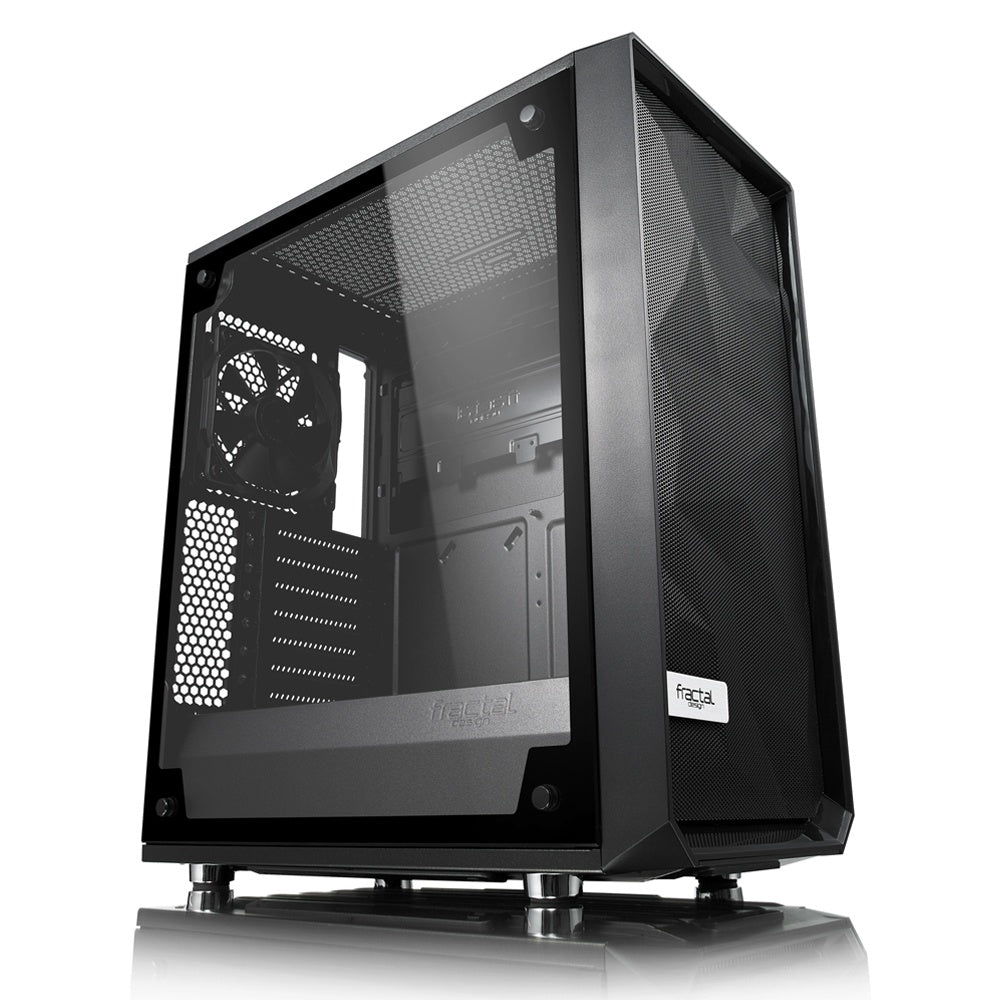 Gabinete Fractal Design ATX Meshify C Tempered Glass Ventana/ Sin Fuente/ USB 3.0/ Negro, FD-CA-MESH-C-BKO-TGL