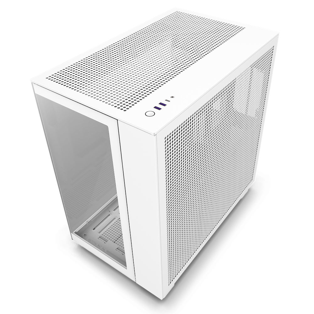 Gabinete NZXT H9 Flow Con Ventana, Midi-Tower, Mini-ITX/ Micro-ATX/ ATX/ 4 Ventiladores/ USB 3.2, Sin Fuente, Blanco, CM-H91FW-01