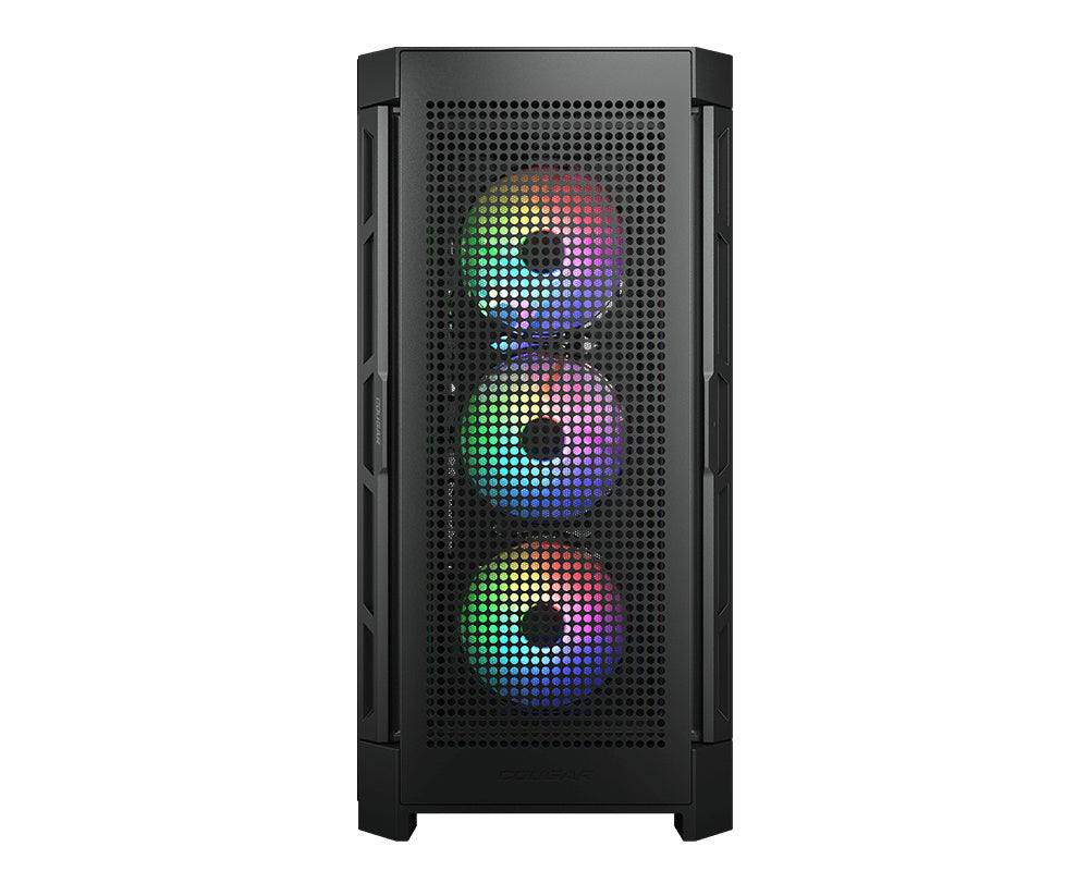 Gabinete Cougar Duoface Pro RGB/Midi-Tower/Con Ventana/Sin Fuente/USB 3.0/2.0/4 Ventiladores ARGB Instalados/Color Negro/Mini-ITX/ATX/CEB/E-ATX, 385AD10.0001