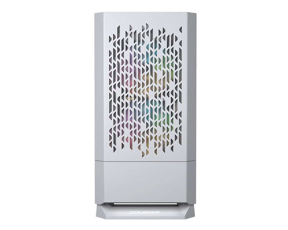 Gabinete Cougar MG140 AIR RGB/Mini Tower/Con Ventana/Sin Fuente/USB 3.0/Color Blanco/Micro ATX/Mini-ITX, 385JM80.0002