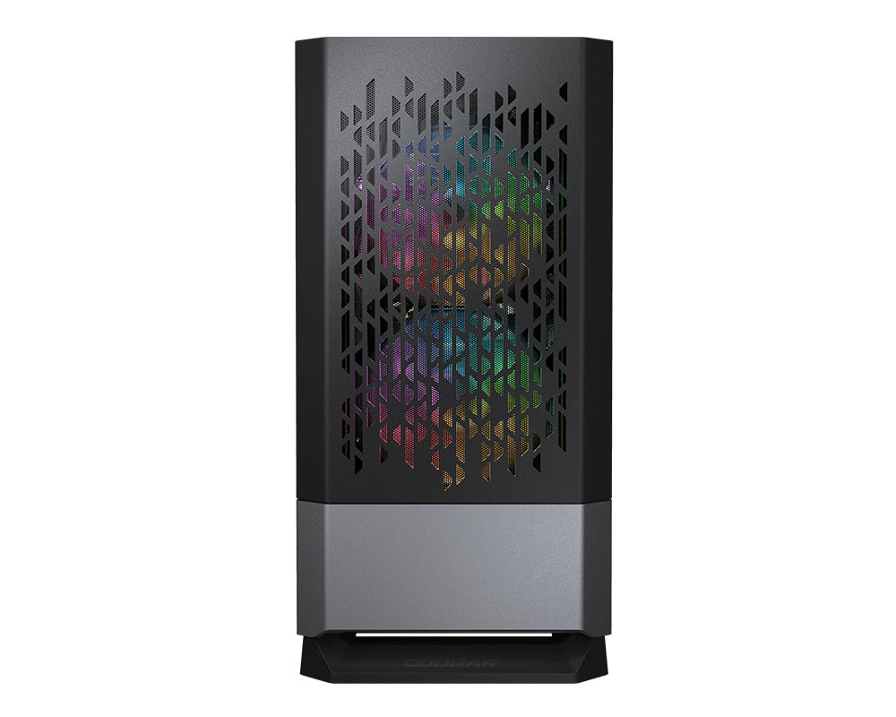 Gabinete Cougar MG140 Air RGB/Mini Tower/Con Ventana/Sin Fuente/USB 3.0/Color Negro/Micro ATX/Mini-ITX, 385JM80.0001