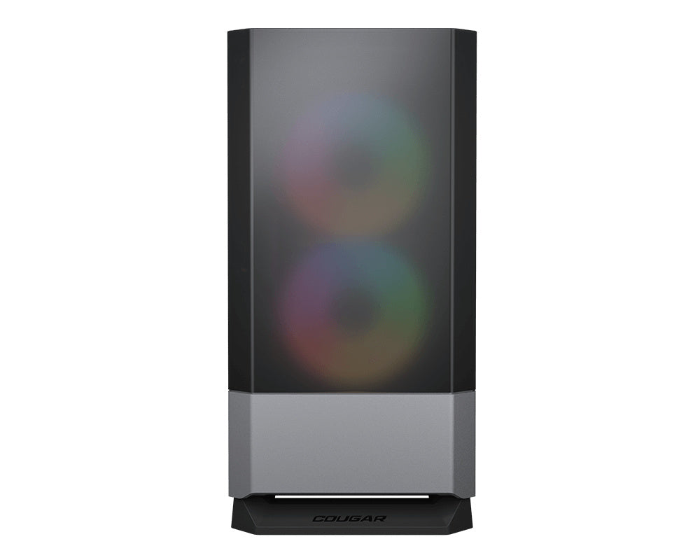 Gabinete Cougar MG140 RGB/Mini Tower/Con Ventana/Sin Fuente/USB 3.0/3 Ventiladores Instalados ARGB/Color Negro/Micro ATX/Mini-ITX, 385JM80.0004