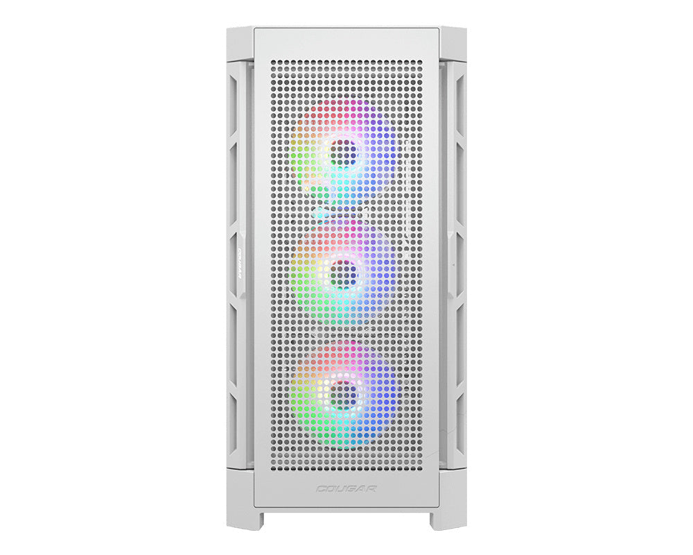 Gabinete Cougar Duoface Pro RGB/Midi-Tower/Con Ventana/Sin Fuente/USB 3.0/2.0/4 Ventiladores ARGB Instalados/Color Blanco/ATX/CEB/E-ATX, 385AD10.0002
