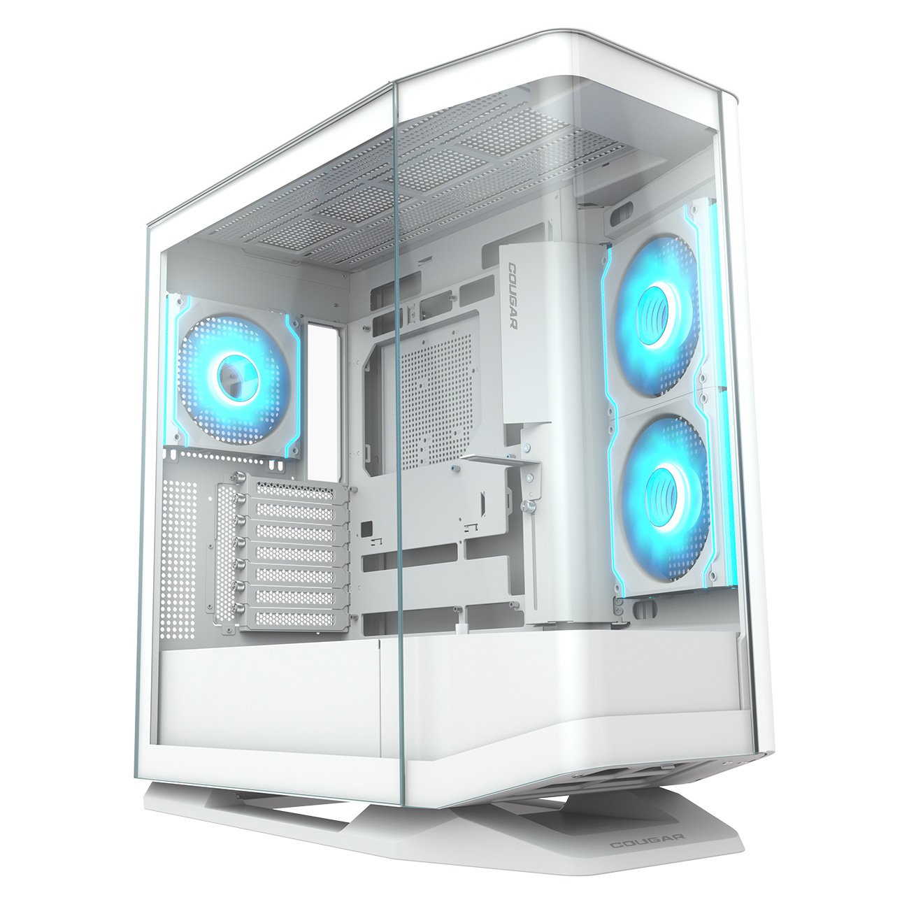 Gabinete Cougar FV270 RGB/Midi-Tower/Con Ventana/Sin Fuente/4 Ventiladores RGB/Color Blanco/Mini ITX/CEB/E-ATX, 3858M60.0006