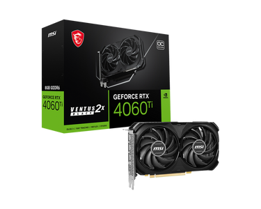 Tarjeta de Video MSI NVIDIA GeForce RTX 4060 Ti VENTUS 2X BLACK 8G OC, 8GB 128-bit GDDR6, PCI Express 4.0