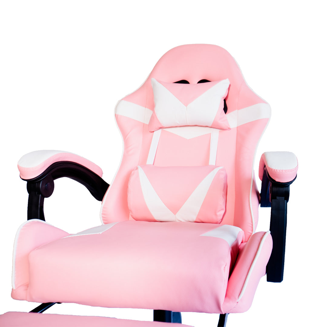 Silla Gamer SiGamers Reclinable Ergonomica con Reposapiés Color Rosa