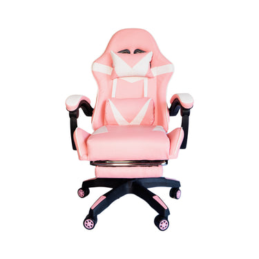 Silla Gamer SiGamers Reclinable Ergonomica con Reposapiés Color Rosa