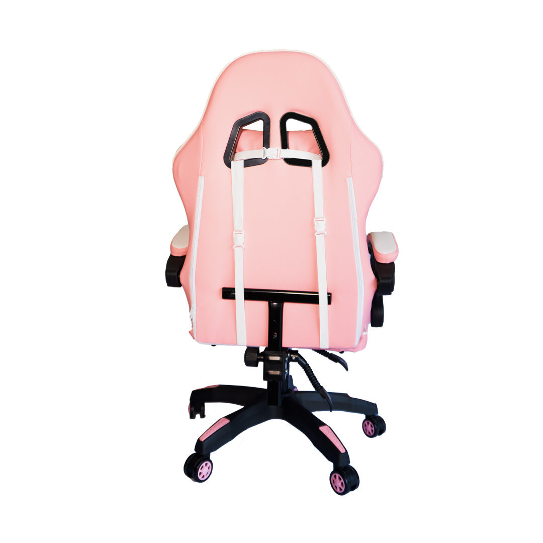 Silla Gamer SiGamers Reclinable Ergonomica con Reposapiés Color Rosa