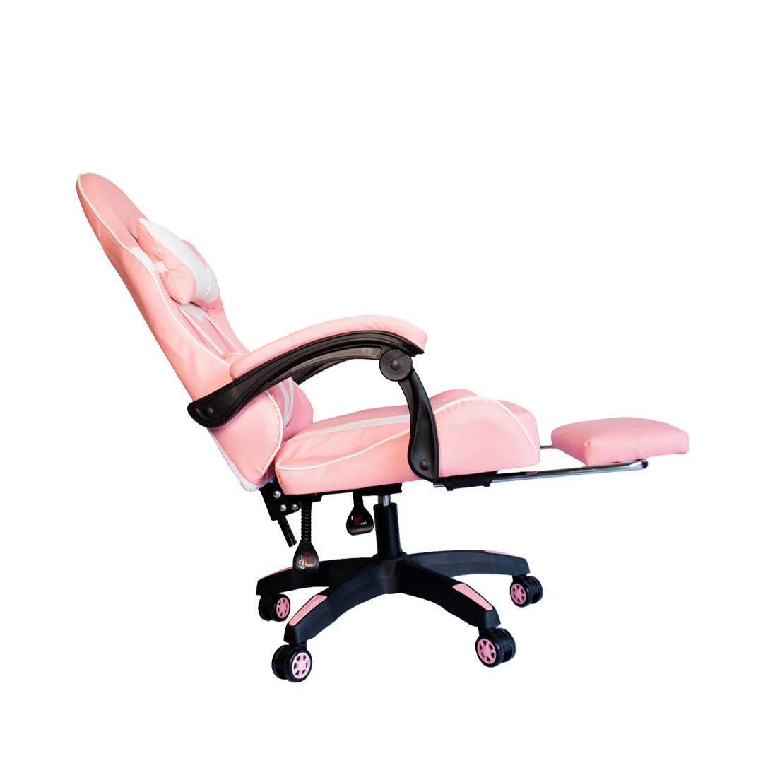 Silla Gamer SiGamers Reclinable Ergonomica con Reposapiés Color Rosa