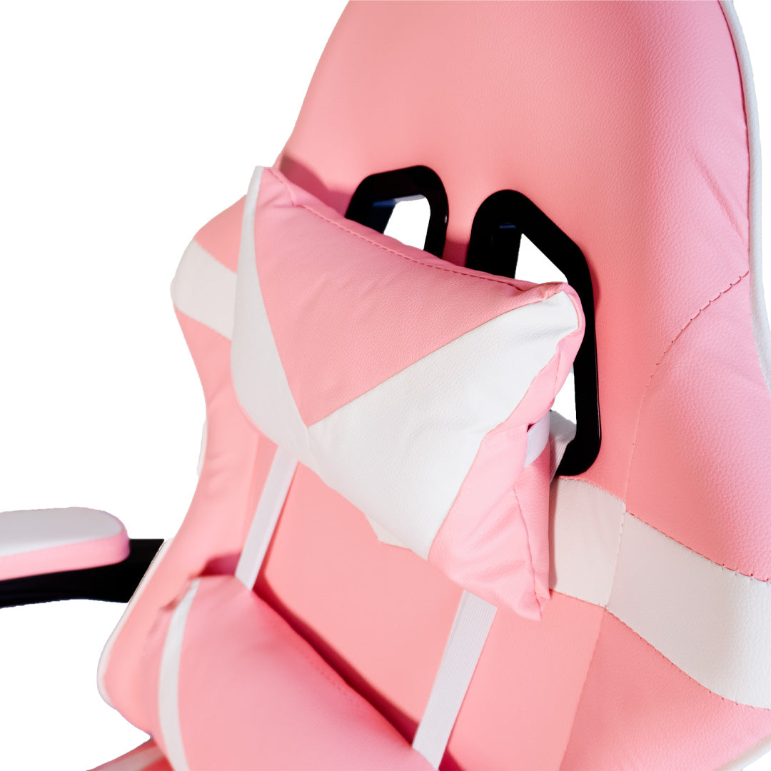 Silla Gamer SiGamers Reclinable Ergonomica con Reposapiés Color Rosa