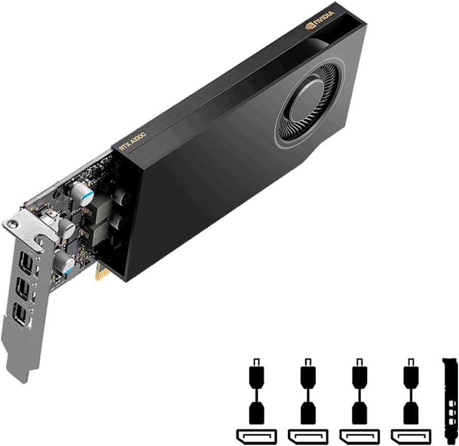 PNY TVIDEO RTX A1000 NVIDIA 8GB GDDR6 VCNRTXA1000ATX-PB 11M