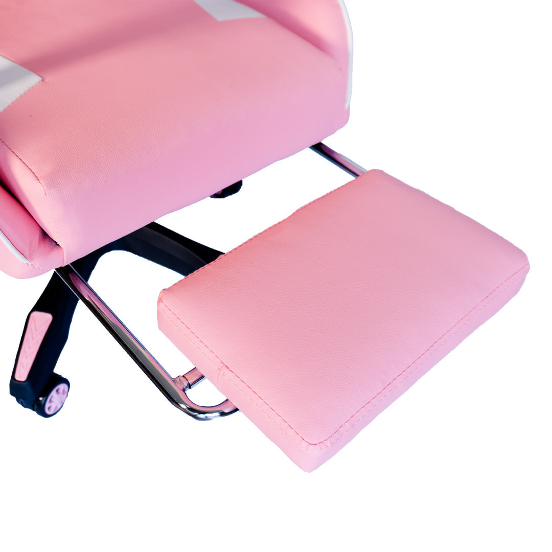 Silla Gamer SiGamers Reclinable Ergonomica con Reposapiés Color Rosa