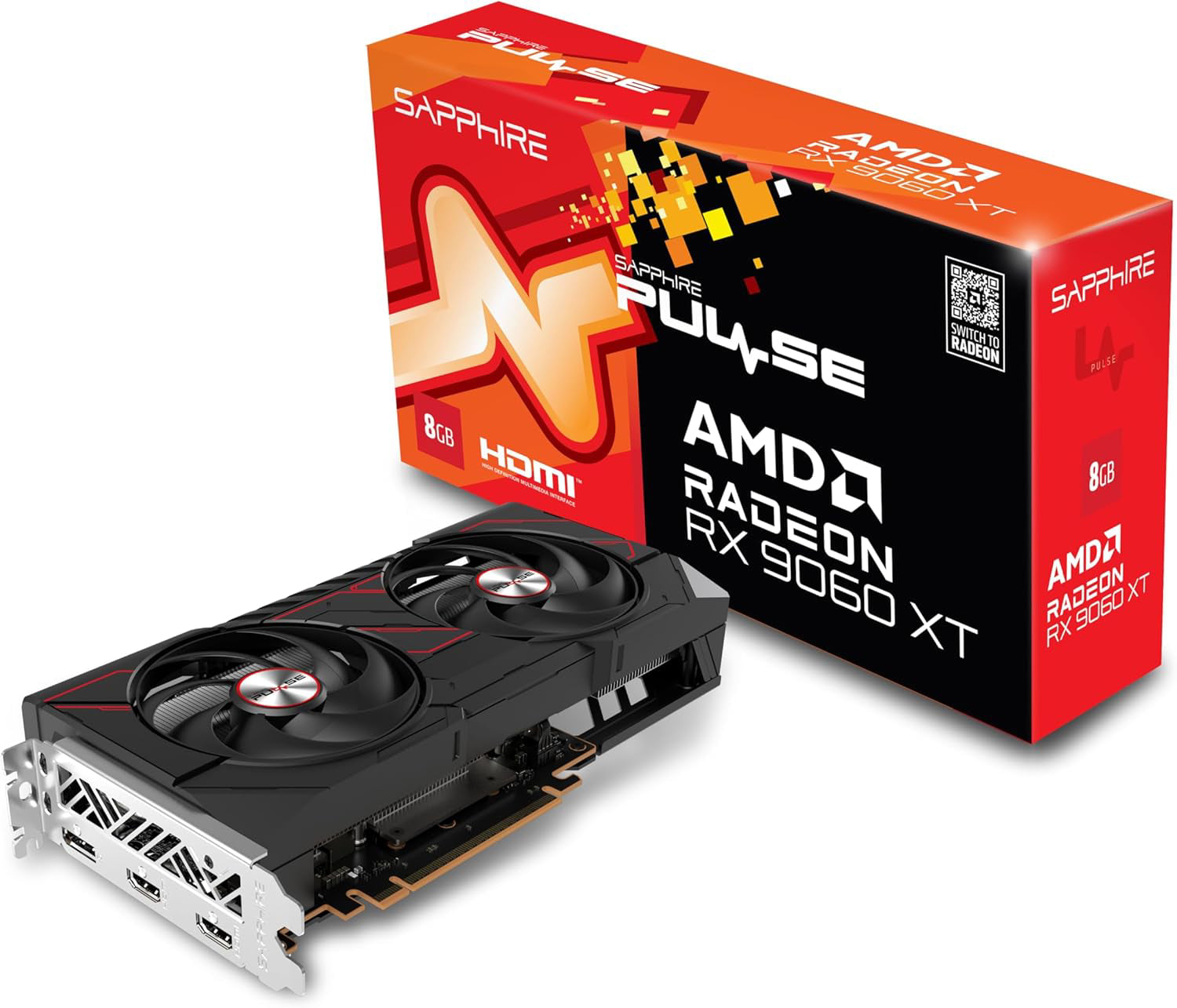 Sapphire 11350-04-20G Pulse AMD Radeon™ RX 9060 XT Gaming OC Tarjeta gráfica con 8GB GDDR6, AMD RDNA 4