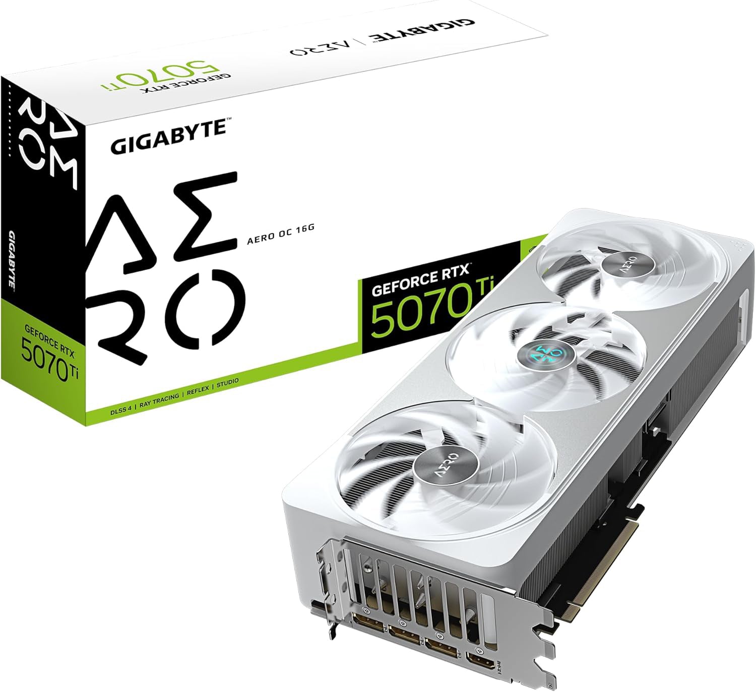 GIGABYTE GeForce RTX 5070 Ti Aero OC 16G Tarjeta gráfica - 16GB GDDR7, 256bit, PCI-E 5.0, 2588 MHz Core Clock, 3 x DP 2.1a, 1 x HDMI 2.1b, NVIDIA DLSS 4
