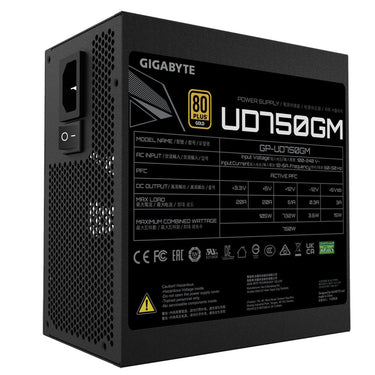 Fuente de Poder Gigabyte UD750GM 80 PLUS Gold, Modular, 24-pin ATX, 120mm, 750W