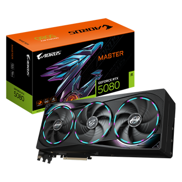 Tarjeta de Vídeo AORUS Nvidia GeForce RTX™ 5080 MASTER 16G, PCI Express 5.0 x16 ,Microsoft DirectX® 12, GV-N5080AORUS M-16GD,