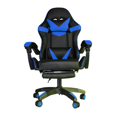 Silla Gamer SiGamers Reclinable Ergonomica con Reposapiés Azul