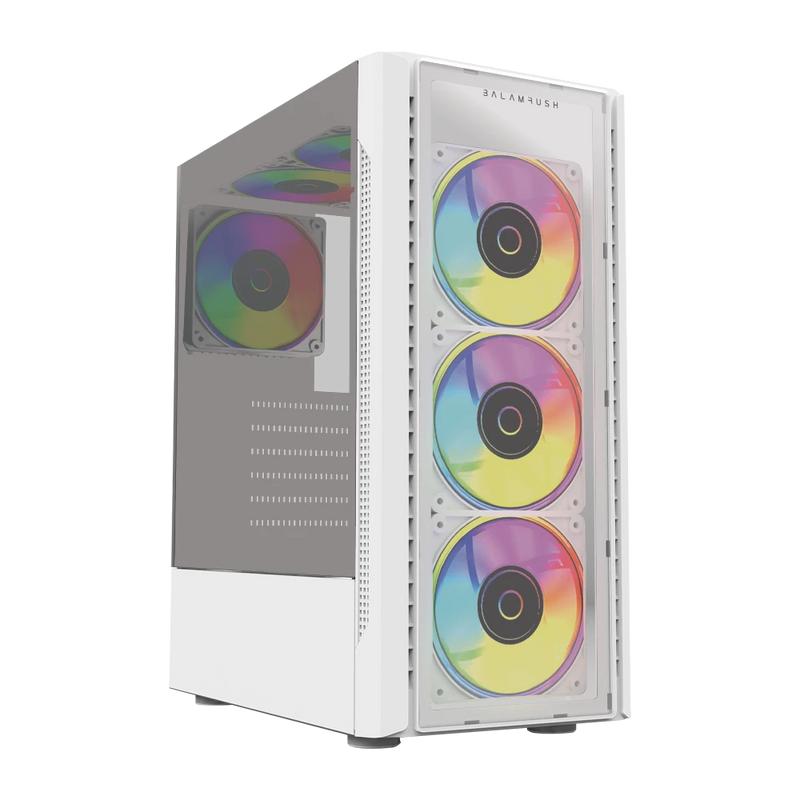 Gabinete BALAM RUSH (BR-935975) DRAGONFLY II CRYSTAL GM745,ATX,1*USB 3.0,CRISTAL TEMP,BLANCO