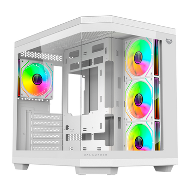 Gabinete Gamer Media Torre Tank Master 9600 TB / Max MB ATX / GPU 410 mm / 1x USB C + 1x USB 3.0 + 1x USB + Audio + 4xFan ARGB / Paneles de Cristal / Legend Blanco