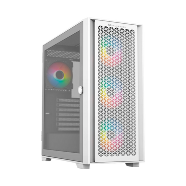 Gabinete Gamer Media Torre Carbono Twin Mate 7000 / Max MB ATX / GPU 340 mm / 1x USB 3.0 1x USB 2.0 1x USB C 3.1 + Audio + 4x Fan ARGB / Panel Izq Cristal con Bisagras + Frente Intercambiable Cristal - Mesh / Legend Blanco