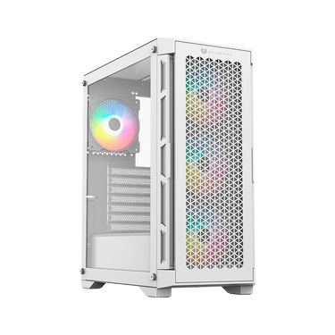 Gabinete Gamer Media Torre Carbono Twin Mate 5000W / Max MB ATX / GPU 320 mm / 1x USB 3.0 + 1x USB 2.0 + 1x Tipo C 3.1 + Audio + 4x Fan ARGB / Panel Izq Cristal + Frente Intercambiable Cristal - Mesh / Legend Blanco