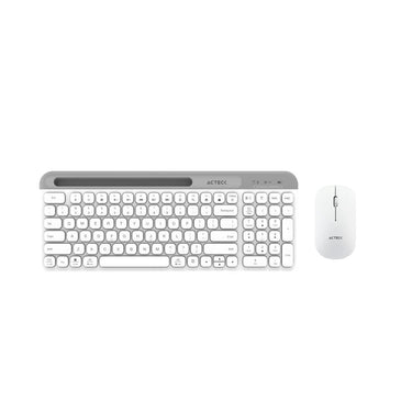 Kit de Teclado y Mouse Acteck Creator Virtuos Silk MK720, Inalámbrico, Bluetooth, Blanco (Español)